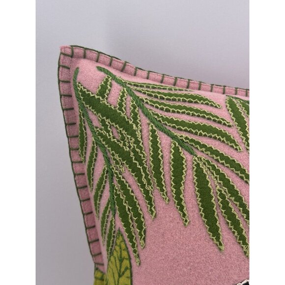 Jan Constantine England 100% Wool Thrown Pillow Feathers Filled Tropical Toucan - Picture 5 of 11